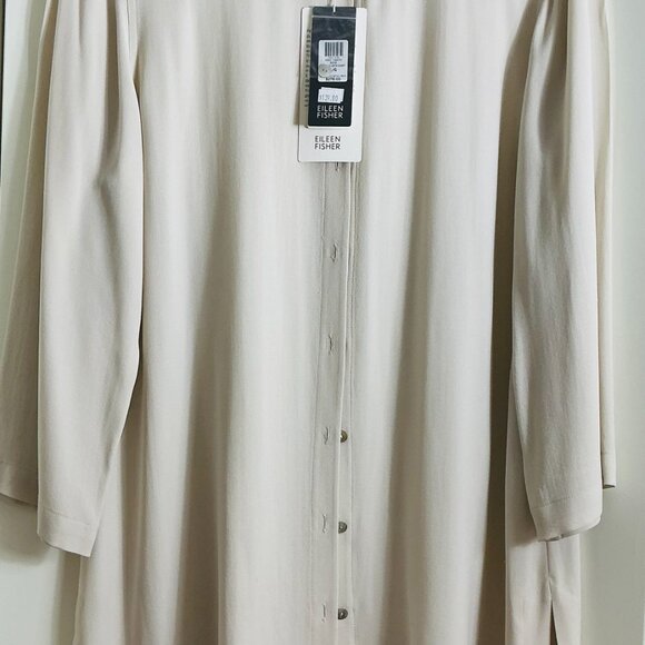 NEW Eileen Fisher Silk Top | Neutral Minimalist Staple | Fall/Winter Capsule | L - Picture 1 of 3